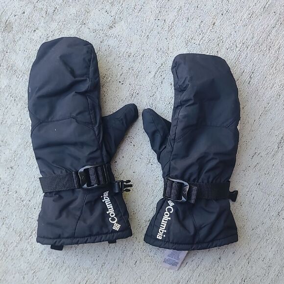 Columbia Black Insulated Mittens XS Youth Ski Snowboarding Omni Tech Snow Warm - Picture 1 of 5